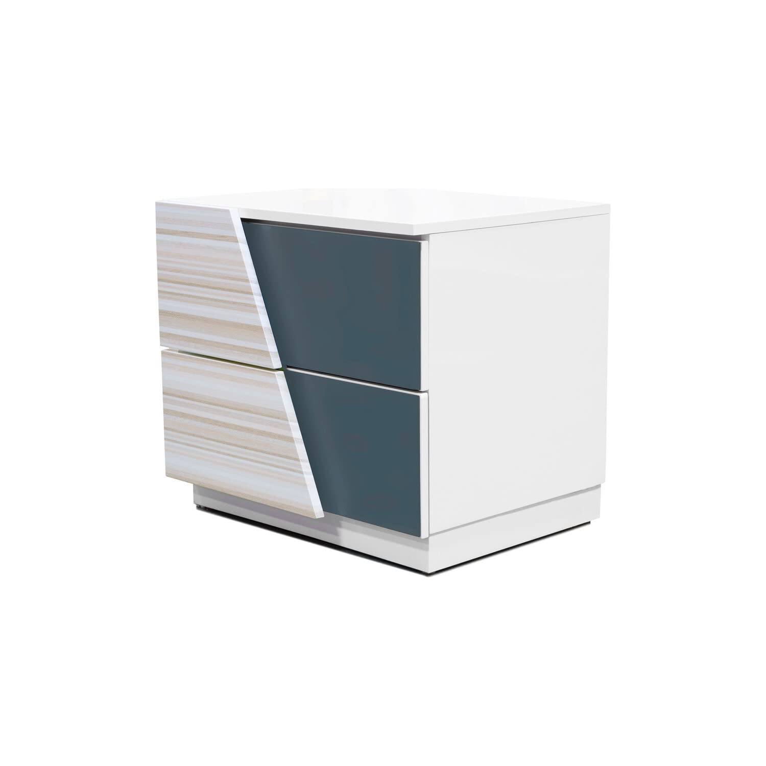 Best Master Manchester 2-Drawer Poplar Wood Bedroom Nightstand In Zebra/White